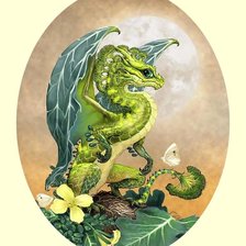 Схема вышивки «Зелёный дракон.»