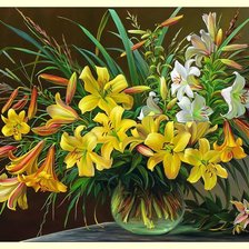 Схема вышивки «Жёлтые лилии.»
