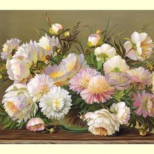 Схема вышивки «Пионы.»