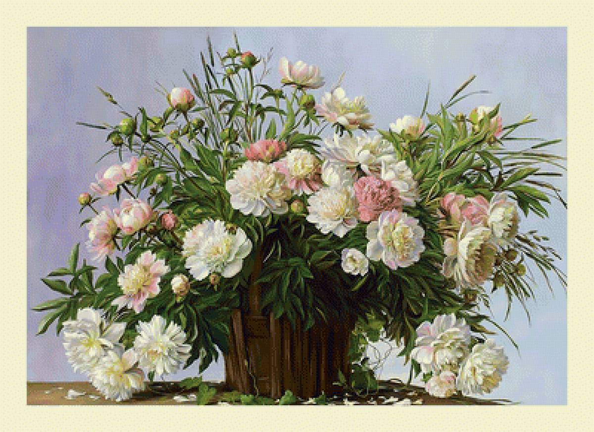 Букет. Пионы. - цветы, пионы, букет, живопись - предпросмотр