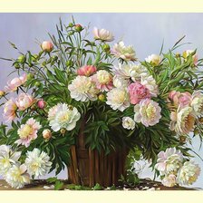 Схема вышивки «Букет. Пионы.»