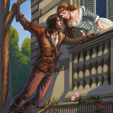 Схема вышивки «Д`Артаньян и Констанция»