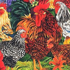 Схема вышивки «петушки и курочки»