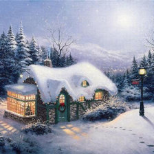 Схема вышивки «Домик в лесу»