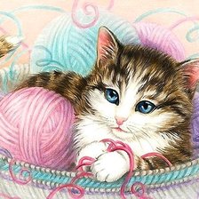 Схема вышивки «котёнок»