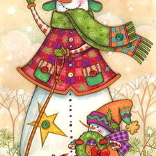 Схема вышивки «Снеговики»