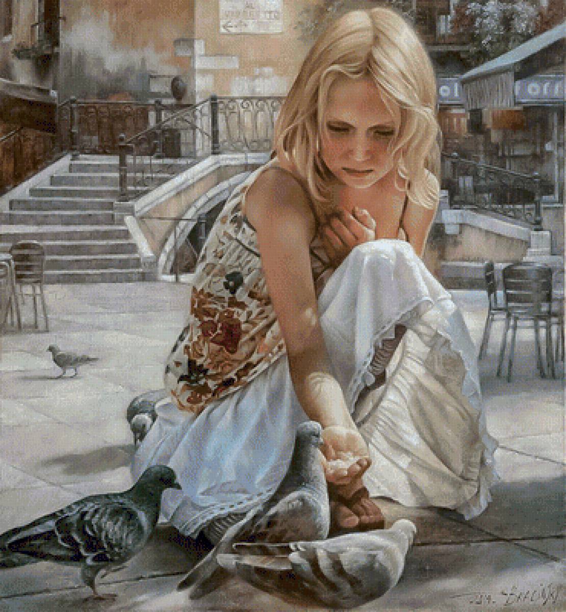 Venetian Doves. - arthur braginsky painter.sceanrys.children.birds. - предпросмотр
