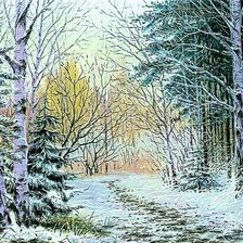 Схема вышивки «зимний лес»