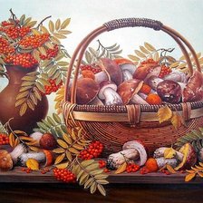 Схема вышивки «Грибное лукошко»