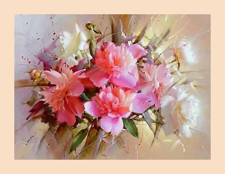 Розы. - живопись, розы, букет - оригинал