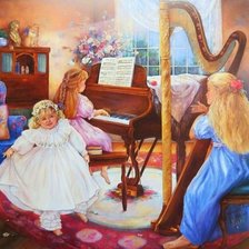 Схема вышивки «музыкальная гостиная»