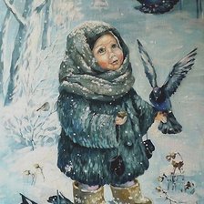 Схема вышивки «корм для голубей»