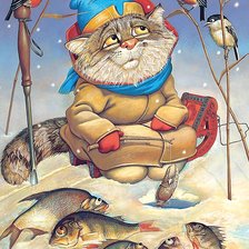 Схема вышивки «зимняя рыбалка»