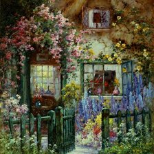 Схема вышивки «ТОМАС КИНКЕЙД.  ДЕРЕВЕНСКИЙ ДОМИК»