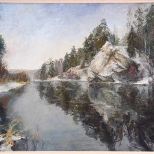 Схема вышивки «Урал река Чусовая  худ.Стяжкин Александр»