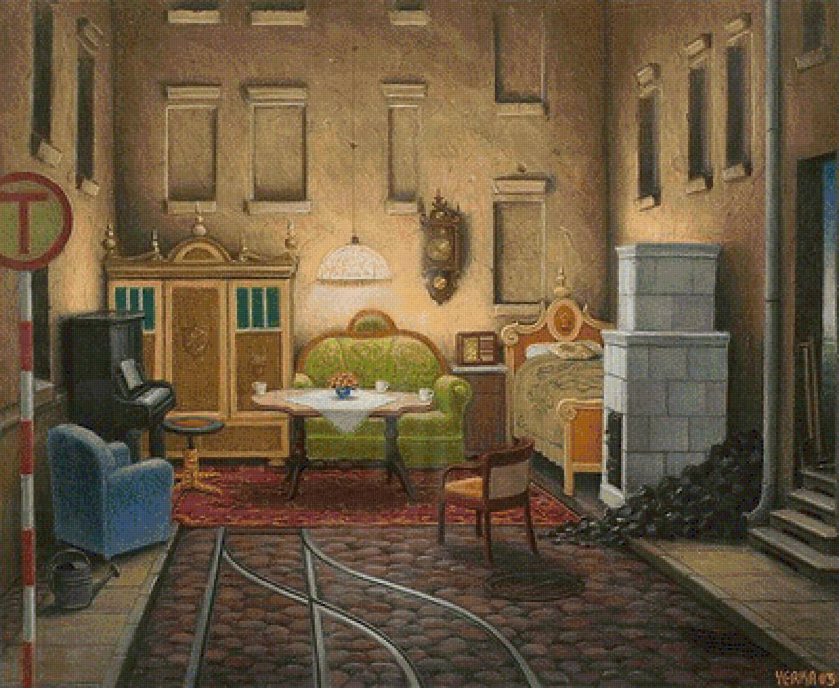 ЯЦЕК ЙЕРКА.ЗАЛ ОЖИДАНИЯ ТРАМВАЯ - картины - предпросмотр