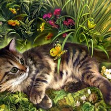 Схема вышивки «котик»