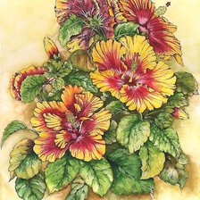 Схема вышивки «гибискус»