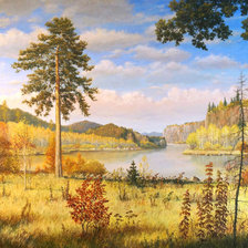 Схема вышивки «Уральская осень худ. Вячеслав Бурмистров»