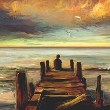 Схема вышивки «Одинокий на причале»