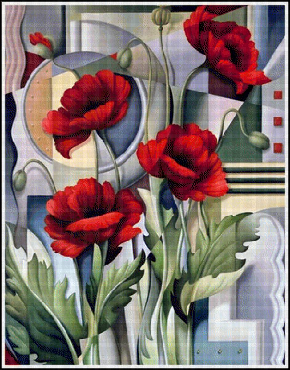 Винтажные маки - цветы, маки - предпросмотр