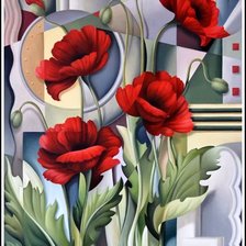 Схема вышивки «Винтажные маки»