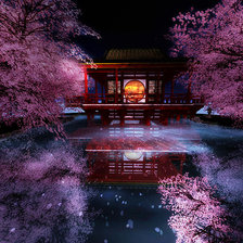 Схема вышивки «Цветение сакуры»