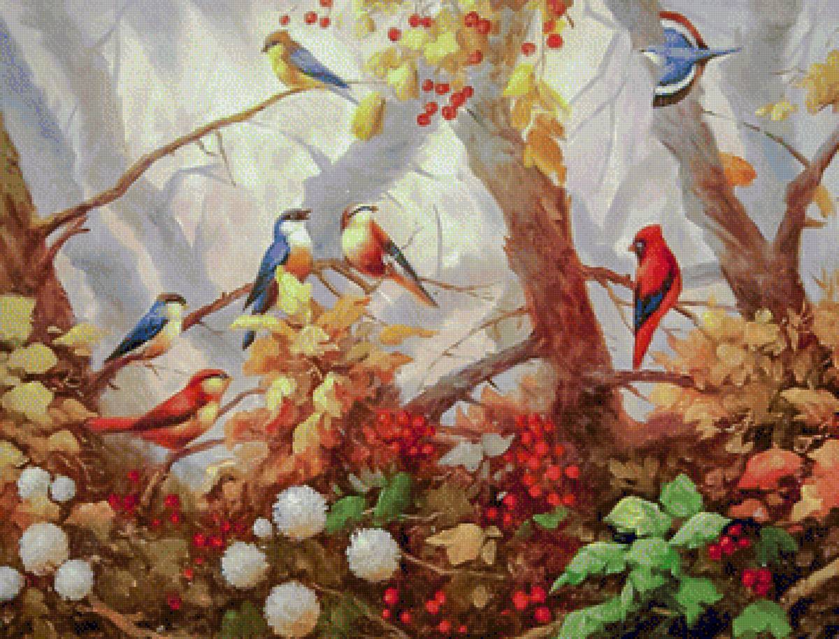 Birds in Paradise. - tina augusto bruno art.flowers and gardens.birds. - предпросмотр