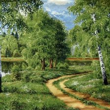 Схема вышивки «пейзаж»