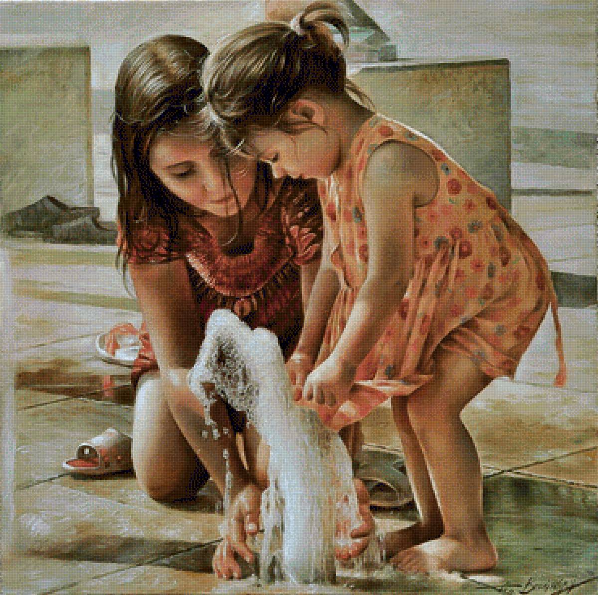 Near the fountain, Balatonfured - arthur braginsky painter.scenarys.people. - предпросмотр