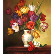 Схема вышивки «Тюльпаны. Букет.»