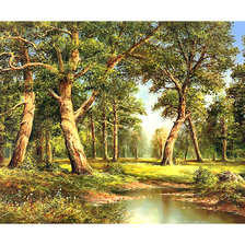 Схема вышивки «Пейзаж у реки.»