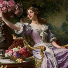 Схема вышивки «дама»