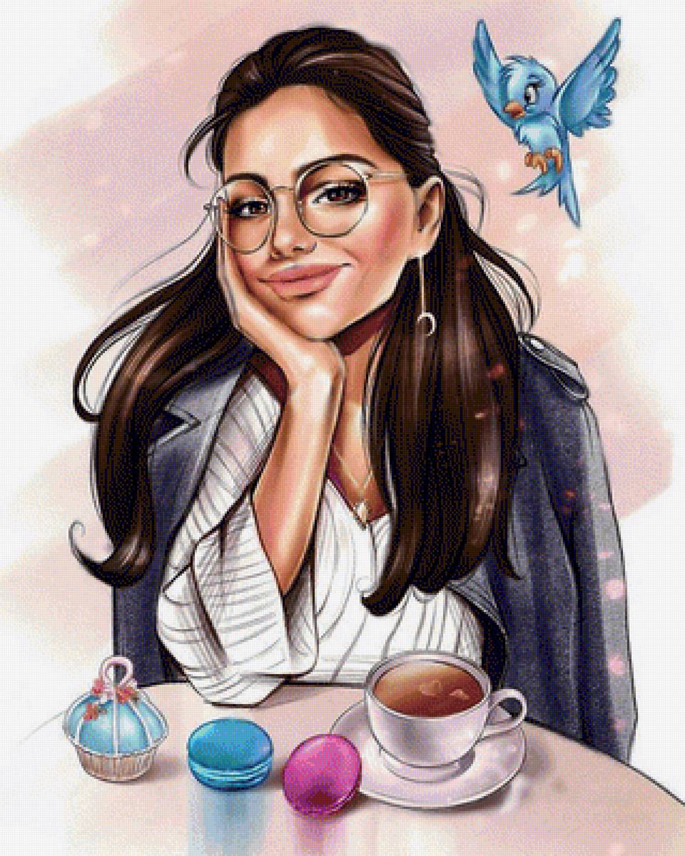 С чашкой кофе. - кофе, девушка. - предпросмотр