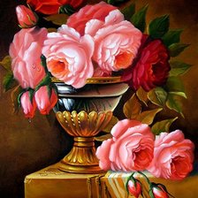 Схема вышивки «Розы в вазе»