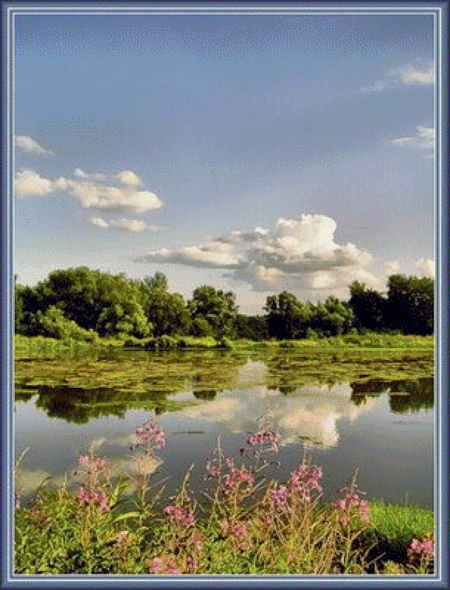 В реку смотрятся облака - вода, облака, природа - предпросмотр