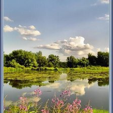 Схема вышивки «В реку смотрятся облака»