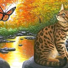 Схема вышивки «котик»