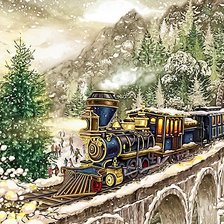 Схема вышивки «поезд»