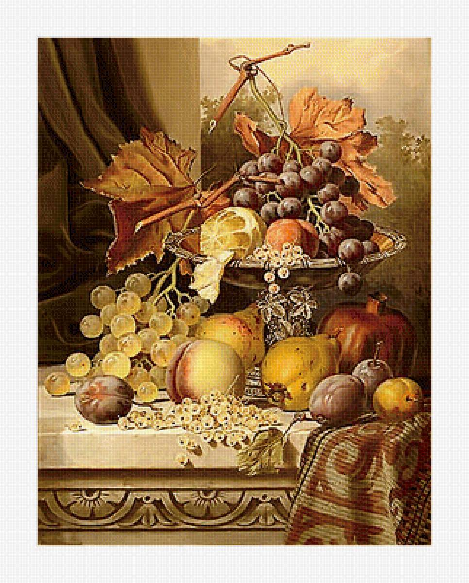 Серия "Натюрморты". - натюрморт, фрукты, виноград - предпросмотр