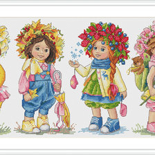 Схема вышивки «Девчонки»