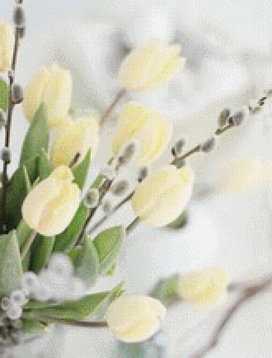 нежные тюльпаны - верба, тюльпаны - предпросмотр