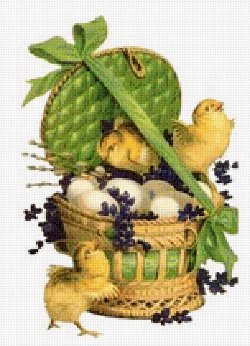№2040180 - корзина, цыплята, яйца - предпросмотр