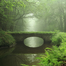 Схема вышивки «мост в лесу»