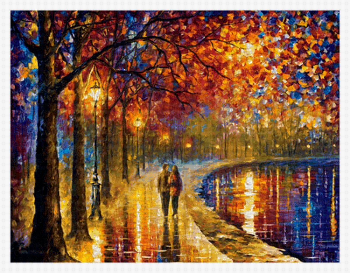 прогулка вдвоем - парк, живопись, афремов - предпросмотр