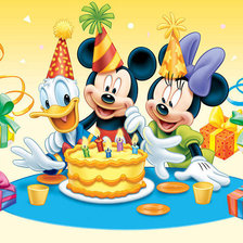 Схема вышивки «Микки маусы и  утенок»