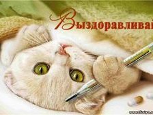 Схема вышивки «Выздоравливай с котом»