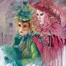 Схема вышивки «Карнавальная маска пара»