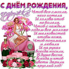 Схема вышивки «С Днем Рождения подружка!»