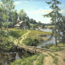 Схема вышивки «пейзаж»